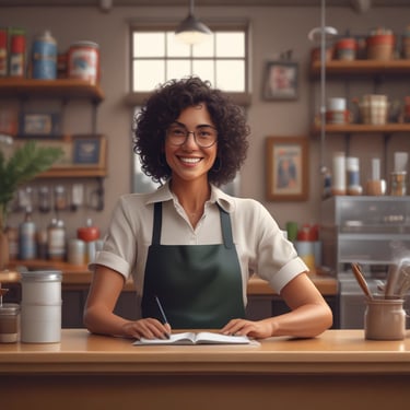 a woman in a yellow shirt smiles at the camera