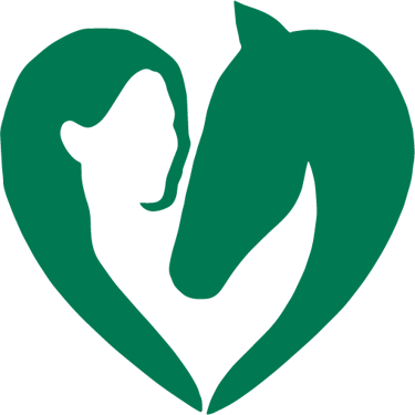 Heart-shaped image consisting of a woman's profile and a horse |Nancy Jo Andrade Foundation Logo