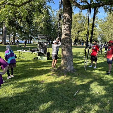 wellness park with people exercising