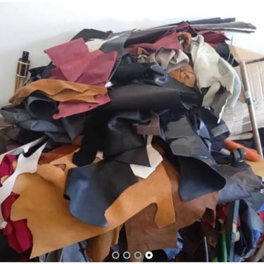 photograph of leather off cuts