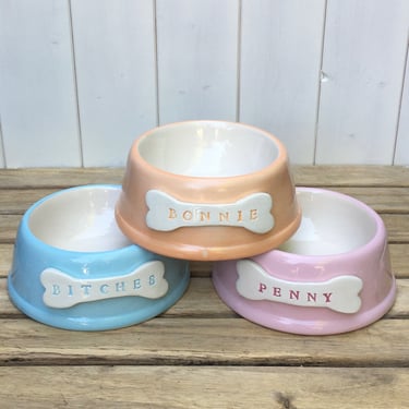 Hand painted personalised dog bowl
