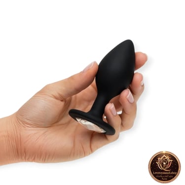 سدادة سيليكون سوداء ناعمة بقاعدة كريستال شفافة - متوفرة للدفع عند الاستلام بخصوصية تامة