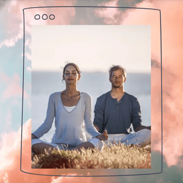man and woman sitting, healing through mindfulness