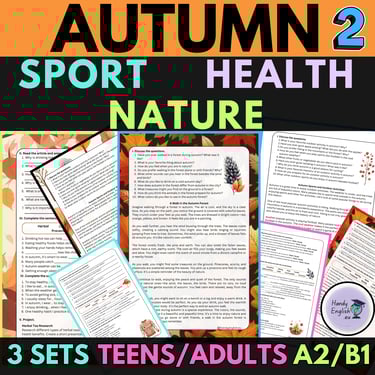 Autumn Reading Comprehension for English Lessons Digital and Printable