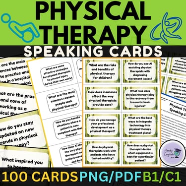 English for Physical Therapists Medical English Speaking Cards ESP