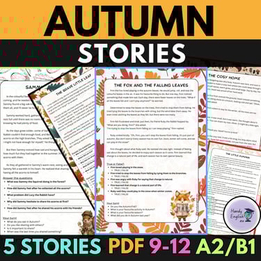 Autumn End-of-the-year ELL ESL Reading comprehension Autumn Stories