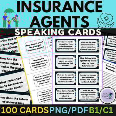 English for Insurance Agents Business English Speaking Cards ESP