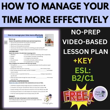 FREE ESL Lesson Plan – B2/C1 | Time Management & Procrastination