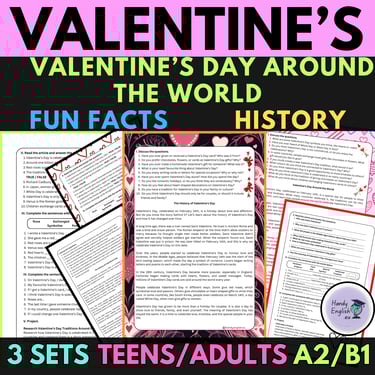 Valentine's Day ESL EFL Reading Passages Vocabulary and Speaking