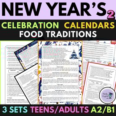 New Year Passages Reading comprehension, Vocabulary andSpeaking ELA ESL