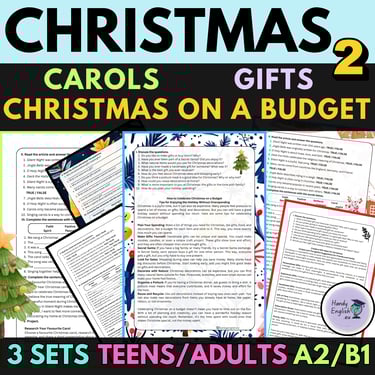 Christmas Passages Reading comprehension, Vocabulary andSpeaking ELA ESL