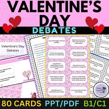Valentine's Day: Debates & Conversation Starters ESL ELA ELL
