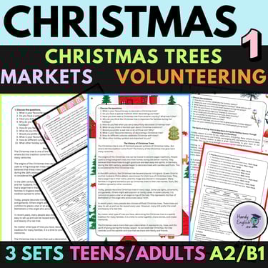 Christmas Passages Reading comprehension, Vocabulary andSpeaking ELA ESL
