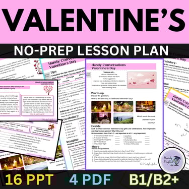 Valentine's Day no-prep lesson plan: speaking vocabulary and grammar