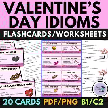 Valentine's Day Idioms: Vocabulary & Flashcard