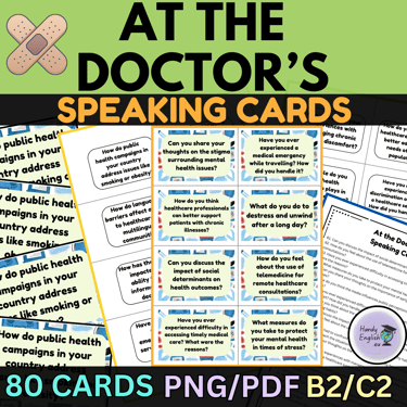 communicative activities for english lessons at the doctor's speaking cards