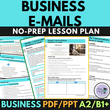 communicative activities for english lessons business e-mails