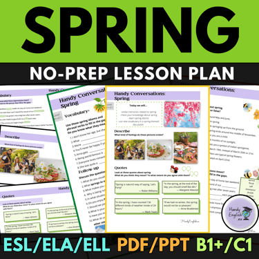 spring lesson plan for upper intermediate ESl lessons