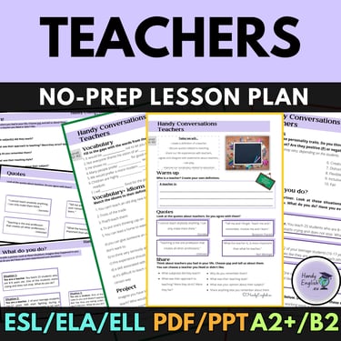 no-prep lesson plan for english lessons education and back to school