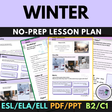 Winter no-prep lesson plan for English lessons
