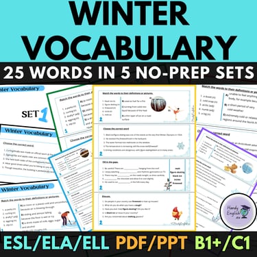 Winter Vocabulary English Lesson Activities