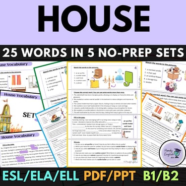 communicative activities for english lessons house vocabulary