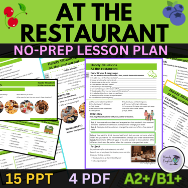 at the restaurant no-prep lesson plan
