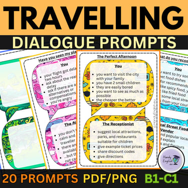 role plays and dialogue prompts for english lessons: travelling and summer