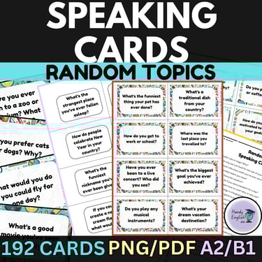 Speaking Cards for English lessons: Random Topics