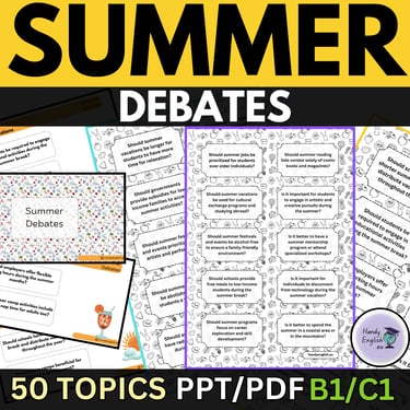 ESL ELL Summer Debates Role-Plays and Speaking Activities for teens and adults