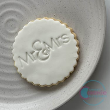 Wedding fondant cookie, Mr & Mrs Cookie