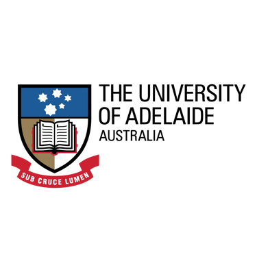 the university of adelaide logo on a green background