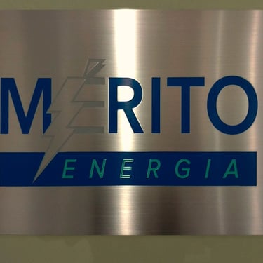 Placa em aço escovado para porta de escritório