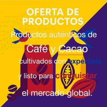 Oferta de productos premium: café y cacao colombianos para exportación