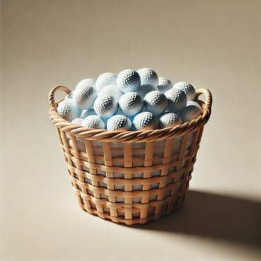 A basket of golf balls. Used to explain how REITs have a bunch of real estate properties.