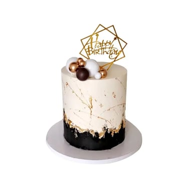  “Beautifully decorated chocolate birthday cake from DeliureDelight, topped with fresh cream, 