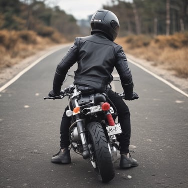 A panoramic view of a winding road through a beautiful European landscape with motorcycles riding.