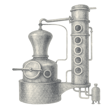 eine Edelbrand Destilliersäule