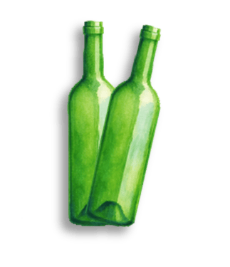 zwei grüne Glasflaschen