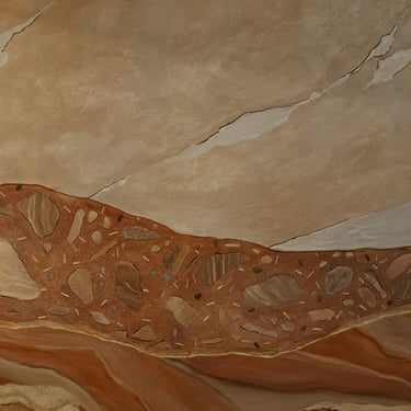 Fresque murale minérale, chaux, caséine et huile