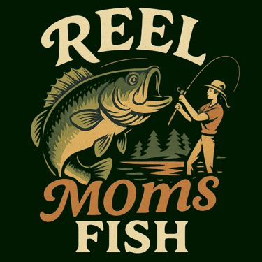 T-shirt: Vintage Reel Moms Fish cartoon bass t-shirt