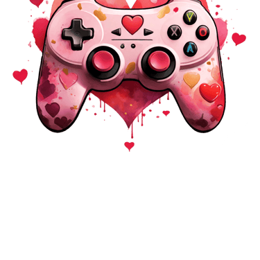 a pink video game controller controller with a heart shaped video game controller