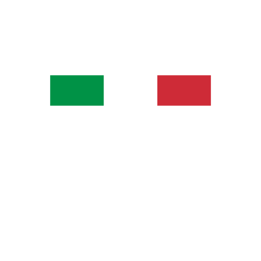 a green and white italy flag with the word italy