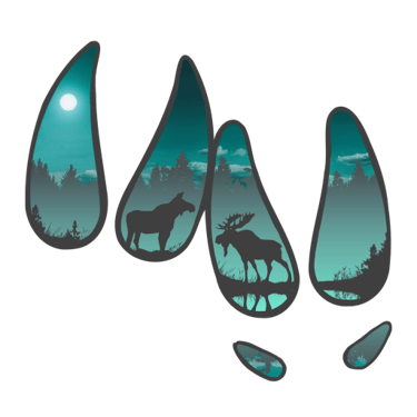 a group of animals in the woods