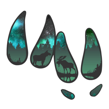 a group of four different types of animals in the woods