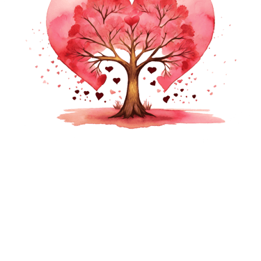 a tree with hearts on it and a heart shaped tree