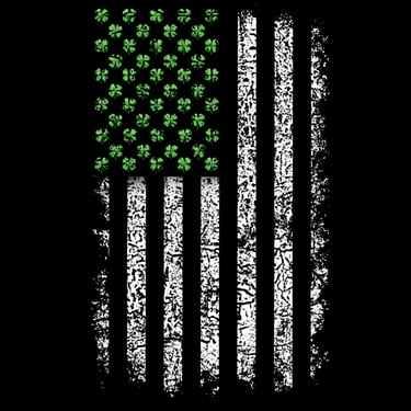 a flag with shamrock shamrock clovers and shamrocks