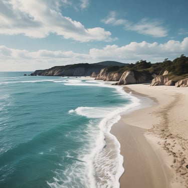 A neatly trimmed hedge with green leaves and clusters of small, bright red-orange flowers lines the edge of a grassy area. A single stone is partially embedded in the ground beside the hedge, and the grass appears freshly mowed with a few patches of dry leaves scattered around.