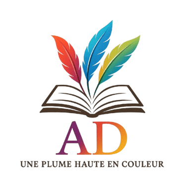 Retour à l'accueil - Logo officiel de l'auteure Aurélie Dugast - Un livre ouvert avec des plumes.