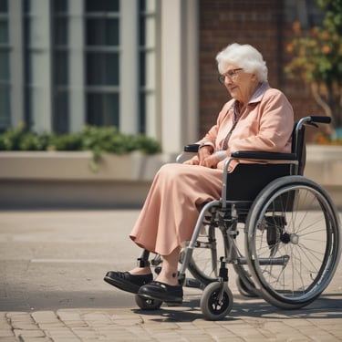 Healthcare staff assisting residents in a rehabilitation activity with smiles and encouragement.